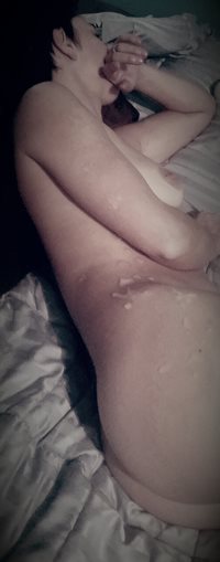 cum on the side of your fucked and resting slut