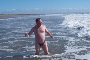 a skinny dipping session on the Gower peninsula