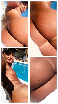 Butt naked by the pool today.