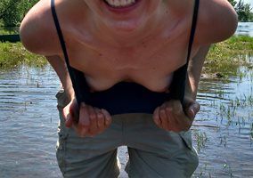 Tits on a river.
