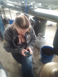 Wife hanging out in garage with me