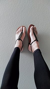 Showing off my new sandals.