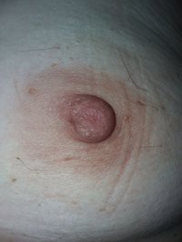 Tracey's hairy nipple.