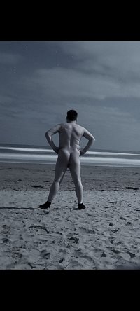 Enjoying being naked on the beach