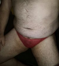 I need my cock licked and sucked though my panties and a toy in my bum