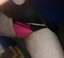 In skirt and thong panties.  Want to play?
