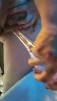 Heather squirts fucking a vase