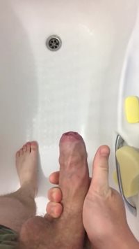 Proof that it is possible to piss while hard, and cum straight after!
