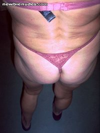 mature arse in a thong