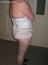 this is what she wore under her wedding dress 4 years ago. Bit tighter now....