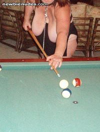 Playing pool with my slut toy