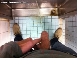 Busting for a piss.