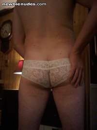 Ass in wifes panties.