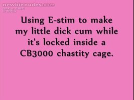 I had my dick locked in a chastity device all day and decided to try e-stim...