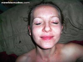 slut wife loves having cum all over her face. here are a few of her getting...