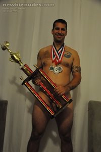 Me after coming in 3rd place at a local strong man competition.