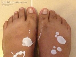 My feet, with a creamy topping... Please vote & comment - I love reading th...