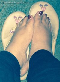 My feet in/out of favorite slippers - please vote & comment x