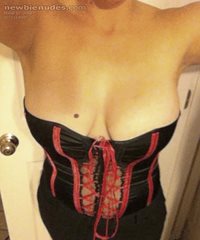 Slutty wide Emily in corset