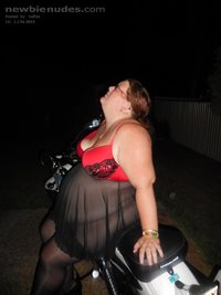 sexybbwmum posing with My bike for some new pics.