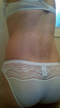 Had to show off my new matching panties for my silky white CK bra