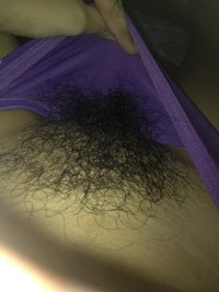 My GF loves flashing her bush !!!